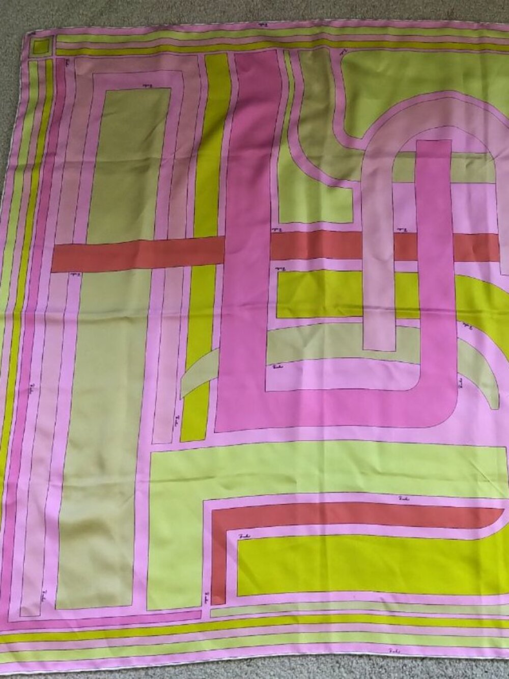 Pink and Yellow Emilio Pucci Silk Scarf - Picture 2 of 12